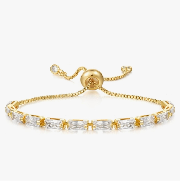 roses_garden Jewelry - 14k Gold & CZ Tennis  Bracelet NWT